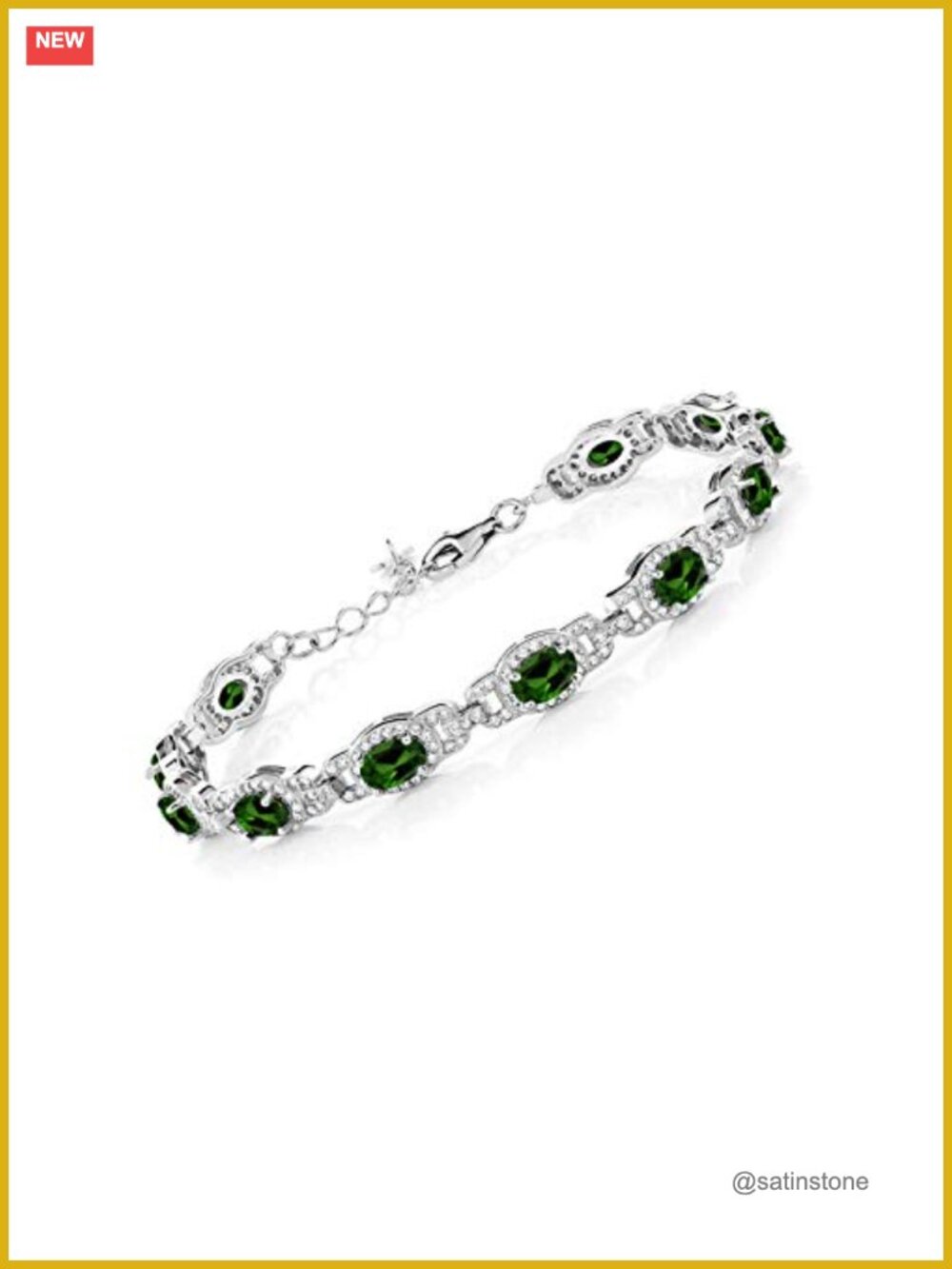 Sterling Silver Tennis Bracelet 8.55 cttw Birthstone 7" Adjustable